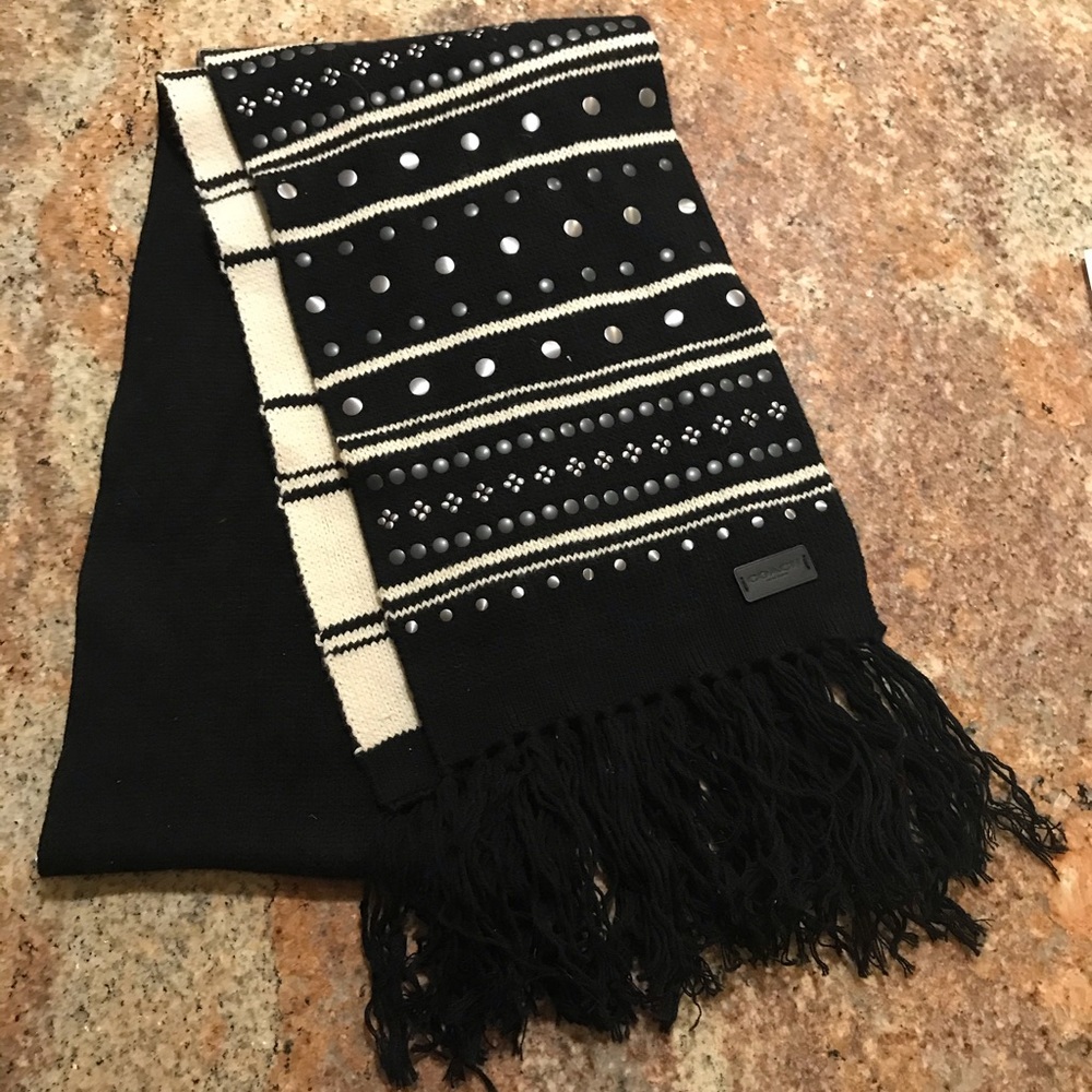 Coach Reversible Cable Knit Scarf
